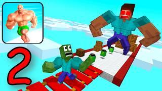 Minecraft Mobs : MUSCLE RUSH RUN CHALLENGE 2 - Minecraft Animation