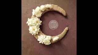 DIY Crescent Moon Wreath | Felt Floral Wall Decor | Dorr Hanging