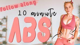 INTENSE 10 MINUTE ABS WORKOUT FOLLOW ALONG: total core workout no equipment // get that 11 line abs