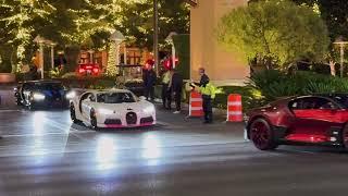 Bugattis leaving the Wynn Hotel for the Formula 1 Las Vegas Grand Prix race