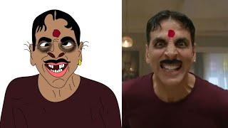 Laxmibom-Bambholle Movie Scenes drawing meme,laxmi viruss Akshay kumar,Ullu manati