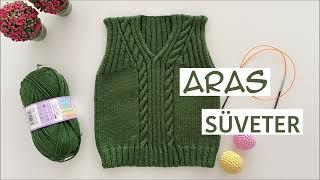 Aras Süveter 1-2 Yaş | Burgulu Kolay Bebek - Çocuk Süveteri | Baby Vest Knitting Pattern