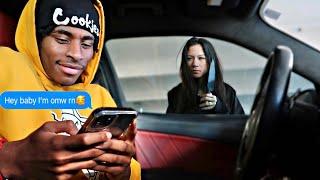 TEXTING MY FIANCE "IM ON MY WAY BABY" AFTER LEAVING THE HOUSE PRANK! *BAD IDEA*