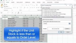 Conditional Formatting in MS Excel