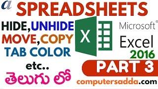 Ms-Excel 2016 in Telugu 03(Spreadsheets) (www.computersadda.com)