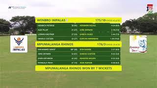 CSA One-Day Cup - Division 2 | Mpumalanga Rhinos vs Limpopo Impalas