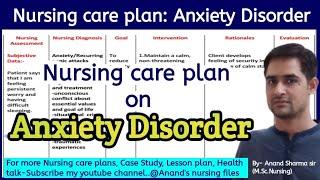 Generalized Anxiety disorder(GAD) nursing care plan//Nursing care plan for Anxiety disorder//GAD