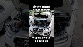 We trust Victron energy blue smart chargers to keep batteries optimal for the Audi Q3 #victronenergy