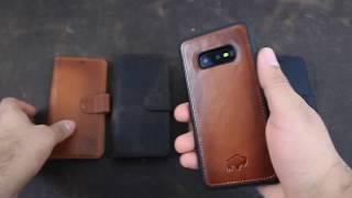 КОЖАНЫЙ ЧЕХОЛ для Samsung Galaxy S10e. Серия Burkley Case. Модель Magic Wallet.