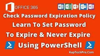 How To Check Password Expiration Policy In Office 365