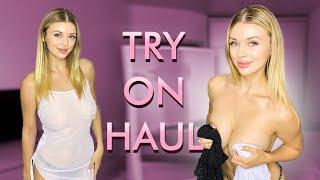 FISHNET DRESS TRANSPARENT TRY ON HAUL (4K) 4K transparent video Try on haul