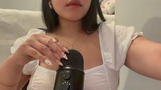ASMR | bare mic scratching, hand movements + trigger words 
