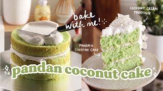 pandan coconut cake  bake with me