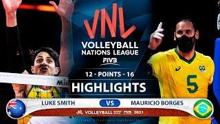 Australia vs Brazil | VNL 2021 | Highlights | Luke Smith vs Mauricio Borges