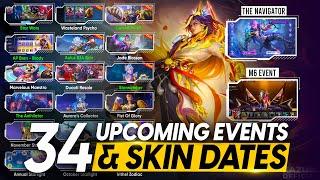 ALL 34 UPCOMING EVENT AND SKIN RELEASE DATES | PROMO DIAMONDS | NOLAN 11.11 | M6 EVENT | VALE ANNUAL