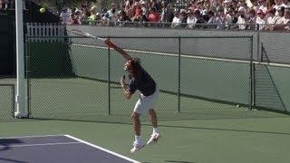 Roger Federer Serve In Super Slow Motion 2 - Indian Wells 2013 - BNP Paribas Open