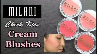 Milani Cheek Kiss CREAM BLUSHES Swatches, Application, Review