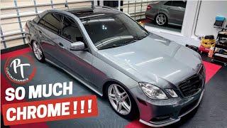 Mercedes-Benz E550 | Chrome Delete & Roof Wrap | Timelapse | PT Custom Graphics