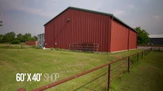 Oklahoma Land Real Estate Video | 7.57-Acre Property with a Shop, Barn, Softball Fields, and More!