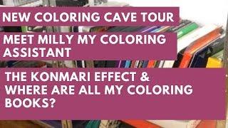 New Coloring Cave Tour & Coloring Assistant | Marie Kondo & Anxiety | Where are my coloring books?