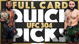 UFC 304 QUICK PICKS | FULL CARD PREDICTIONS | Leon vs Belal | Jacob's Picks