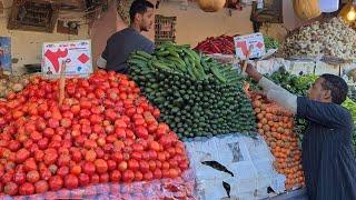 HURGHADA EGYPT, EL DAHAR MARKET,  FRUIT AND VEGETABLES PRICES, HURGHADA CITY WALKING TOUR, 4k