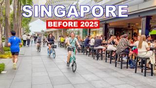 Singapore City Before 2025 | Downtown to Marina Bay Countdown 2025 Area | 4K HDR Travel