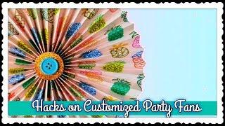 DIY Party Fan or Paper Fan, Fast and Customized // Easy Birthday Party Decoration Ideas