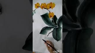 蝴蝶蘭畫法（小寫意畫法）How to paint Butterfly Orchid