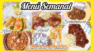 Menú Semanal‍RicoFacilEconómico Cinco ideas de comida#menusemanal #fypage #suscribete #fyp