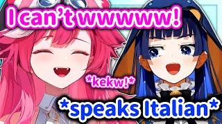 Raora Can't Stop Laughing When Kronii Speaks Italian!