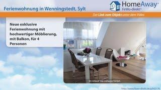 Wenningstedt: Neue exklusive Ferienwohnung mit hochwertiger Möblierung, mit - FeWo-direkt.de Video