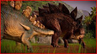 Stegosaurus VS Kentrosaurus - Jurassic Clash | Jurassic World Evolution 2