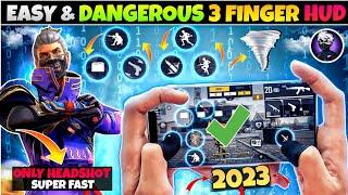 EASY TOP 5 WORLD'S  BEST CUSTOM HUD IN 2023 FREE FIRE 3 FINGER CLAW || BETTER THAN PC PLAYERS 