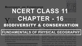 Biodiversity and Conservation - Chapter 16 Geography NCERT Class 11