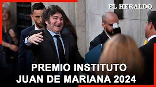 Milei recibe el premio Juan de Mariana por la defensa de las ideas de libertad