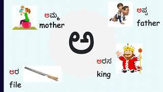 Topic – Revision of Kannada letters from ಅ to ಳ