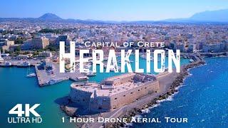 [4K] HERAKLION  Ηράκλειο 2024 | 1 Hour Drone Aerial Relaxation of Iraklio CRETE GREECE Κρήτη