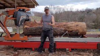 Milling A GIANT log on a Norwood LM30