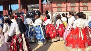 경복궁 마지막 단풍 보러 외국인들 대거 몰려와 한복 물결 장사진 Gyeongbokgung Palace Autumn Leaves Seoul