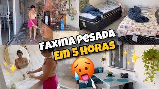 FAXINA COMPLETA PESADA EM 5 Horas  LAVEI TUDO E DECOREI O LAR  - CASA LIMPÍSSIMA 