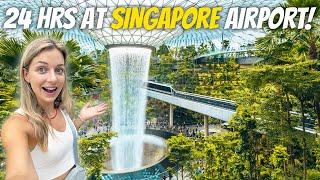 LIVING 24 HOURS AT THIS CRAZY LUXURY AIRPORT!  Singapore Changi Airport