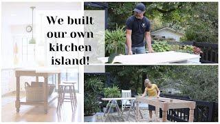 DIY Kitchen Island ~ Farmhouse Style Island ~ Oak Kitchen Island~Easy Island Idea~Open Island Design