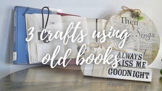 3 EASY but Awesome Crafts using old Books! (Upcycling Books and DIY Paper Projects Tutorial)