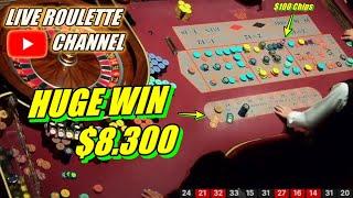  LIVE ROULETTE | HUGE WIN 8.300 In Las Vegas Casino  $100 Chips Inside Session  2024-07-15