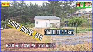 [매물번호 266] 충남 태안 시골집 시골땅  500평의 넓은 토지와 주택