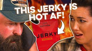 Who Can Finish First? | (STRAIGHT FIRE Anthem Jerky Challenge)