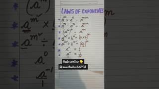 Laws of Exponents llMaths#maths #exponents #viral #tricks #trending #education #learning