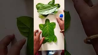 how to make turtles from jack fruit leaf.#art #rebeka #reels #short #crafty#paper #reels #drawing