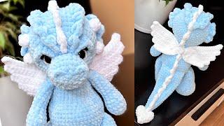 Crochet DRAGON 12" ️ from plush yarn / VIDEO TUTORIAL / Symbol 2024 / Part 1 / Dragon Pattern ETSY